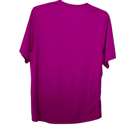 NIKE DRI-FIT SHORT SLEEVE T-SHIRT, WOMENS, M, FUCHSIA, ROUND NECKLINE - Picture 4 of 9